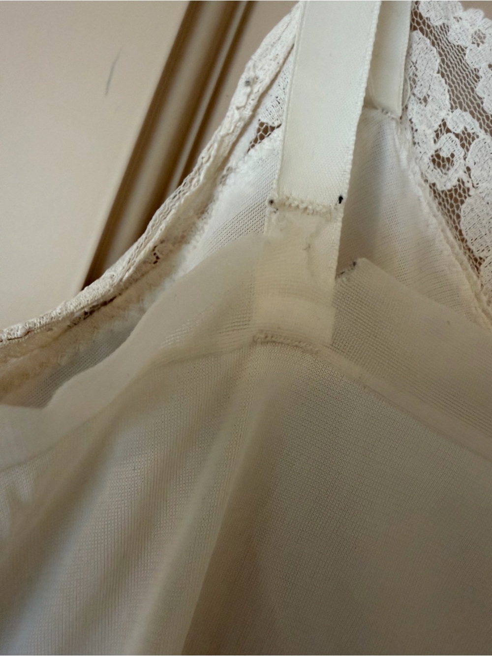 Vintage Cream Lace-Trim Slip - Picture 6 of 6